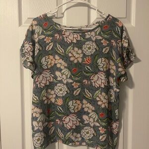 LOFT Floral Short-Sleeve Top